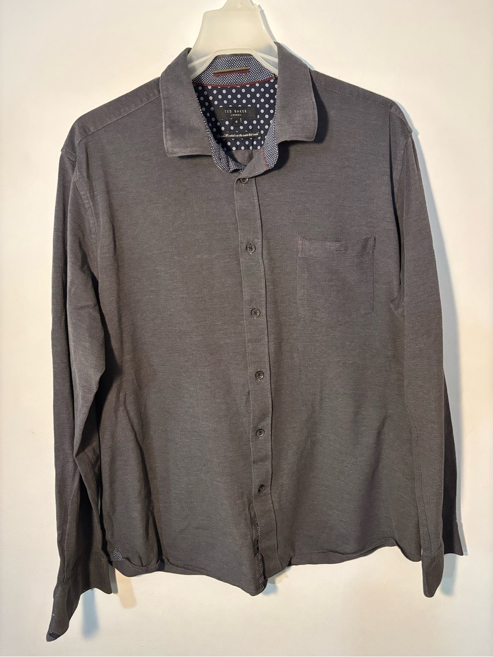 Ted Baker London Men’s XXL Gray Cotton Button Up Shirt Size 6